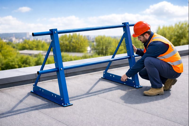 Монтаж кровельного ограждения