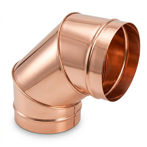 Колено угловое 125/90 медное